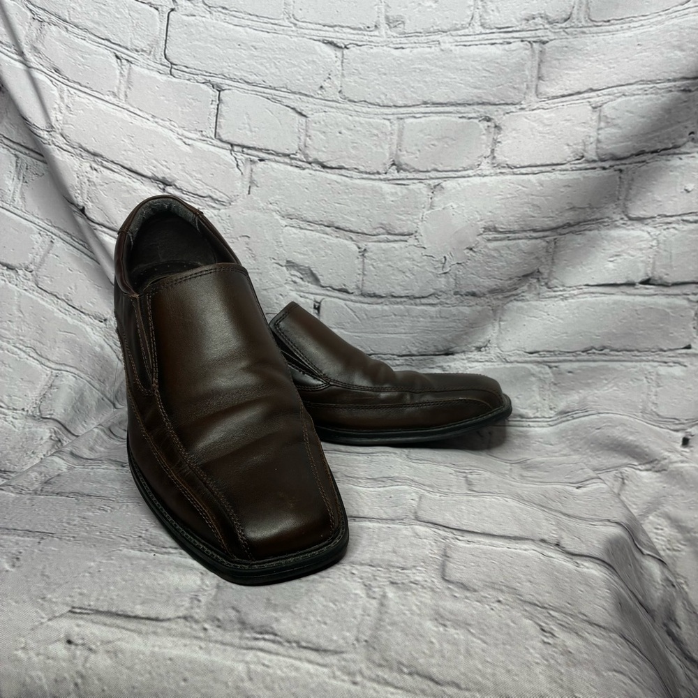 Dockers Brown Leather Slip On Casual Loafers Square Toe 90-27227 Men’s Sz 11 GUC